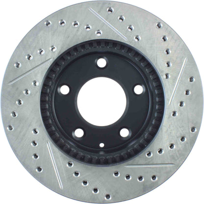 StopTech Sport Drilled/Slotted Brake Rotor; Front Right