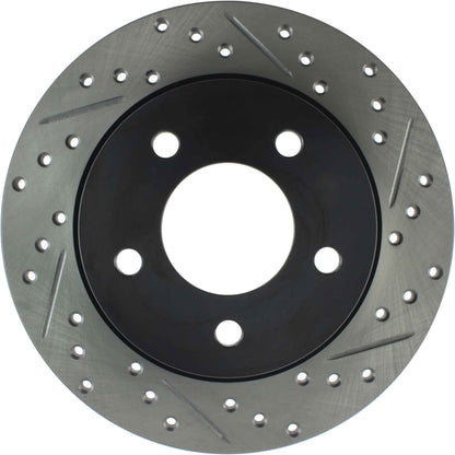 StopTech Sport Drilled/Slotted Brake Rotor; Rear Left