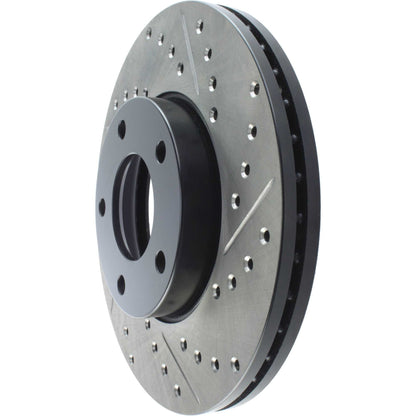 StopTech Sport Drilled/Slotted Brake Rotor; Front Left