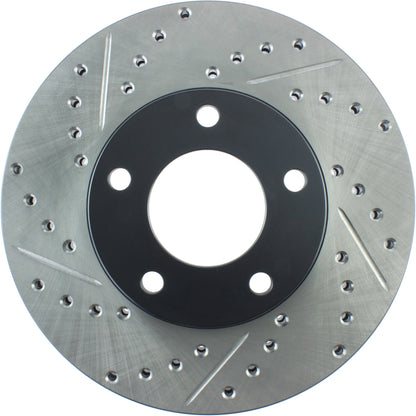 StopTech Sport Drilled/Slotted Brake Rotor; Front Right