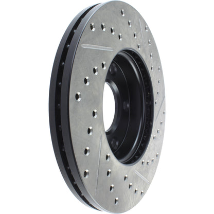 StopTech Sport Drilled/Slotted Brake Rotor; Front Right