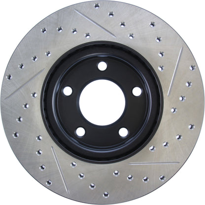 StopTech Sport Drilled/Slotted Brake Rotor; Front Right