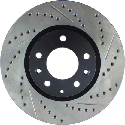 StopTech Sport Drilled/Slotted Brake Rotor; Front Left