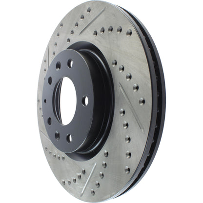 StopTech Sport Drilled/Slotted Brake Rotor; Front Right