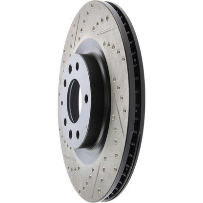 StopTech Sport Drilled/Slotted Brake Rotor; Front Right