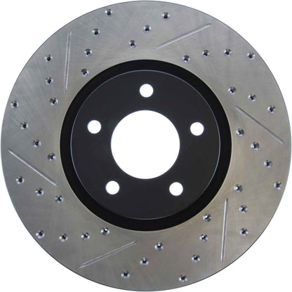 StopTech Sport Drilled/Slotted Brake Rotor; Front Right