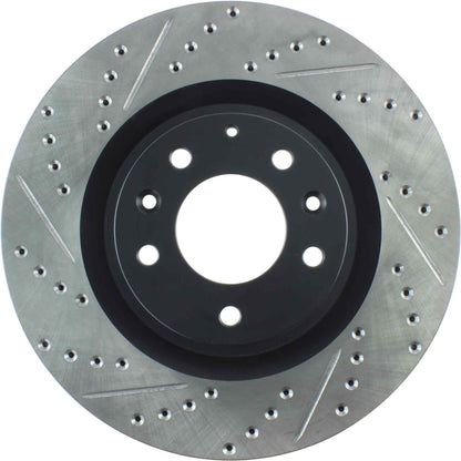 StopTech Sport Drilled/Slotted Brake Rotor; Front Right
