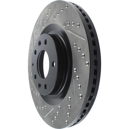 StopTech Sport Drilled/Slotted Brake Rotor; Front Right