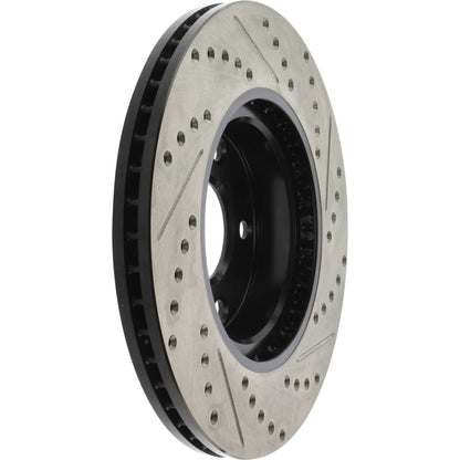 StopTech Sport Drilled/Slotted Brake Rotor; Front Right