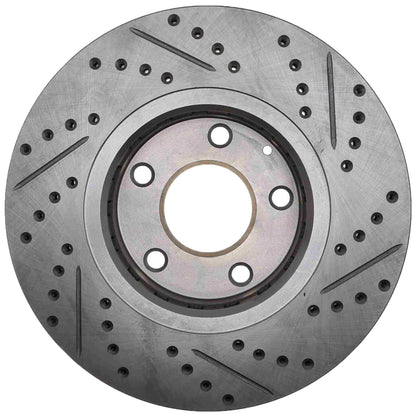 StopTech Sport Drilled/Slotted Brake Rotor; Front Right