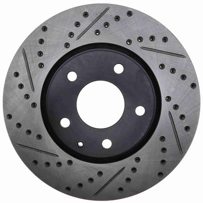 StopTech Sport Drilled/Slotted Brake Rotor; Front Right