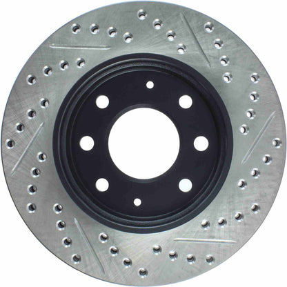 StopTech Sport Drilled/Slotted Brake Rotor; Front Right