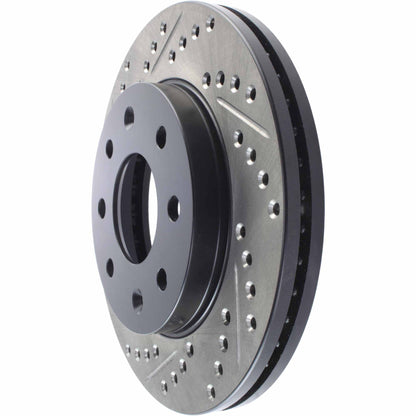 StopTech Sport Drilled/Slotted Brake Rotor; Front Right
