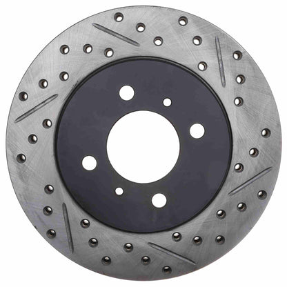 StopTech Sport Drilled/Slotted Brake Rotor; Front Left