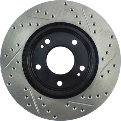 StopTech Sport Drilled/Slotted Brake Rotor; Front Right