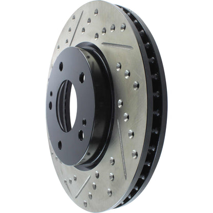 StopTech Sport Drilled/Slotted Brake Rotor; Front Right