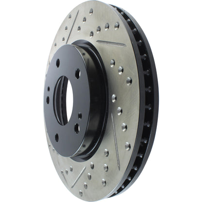 StopTech Sport Drilled/Slotted Brake Rotor; Front Right