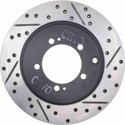 StopTech 03-06 Mitsubishi Lancer Evo AWD Rear Left Drilled & Slotted CRYO-STOP Brake Rotor 127.46065CL