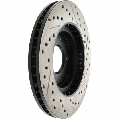 StopTech Sport Drilled/Slotted Brake Rotor; Front Right