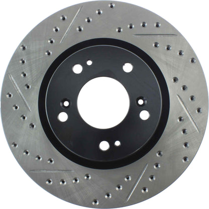 StopTech Sport Drilled/Slotted Brake Rotor; Front Right