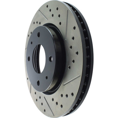 StopTech Sport Drilled/Slotted Brake Rotor; Front Left