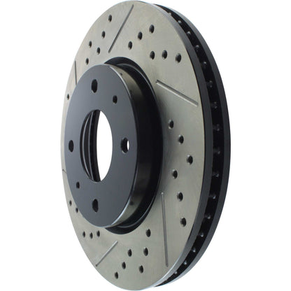 StopTech Sport Drilled/Slotted Brake Rotor; Front Right