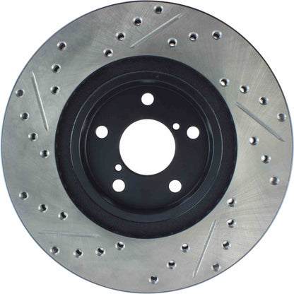 StopTech Sport Drilled/Slotted Brake Rotor; Front Left