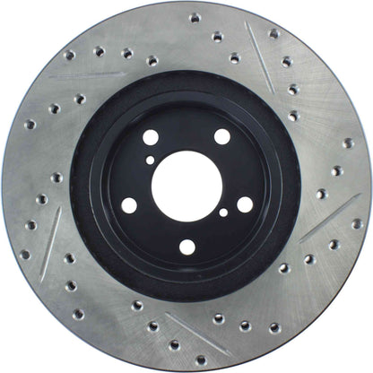 StopTech Sport Drilled/Slotted Brake Rotor; Front Right