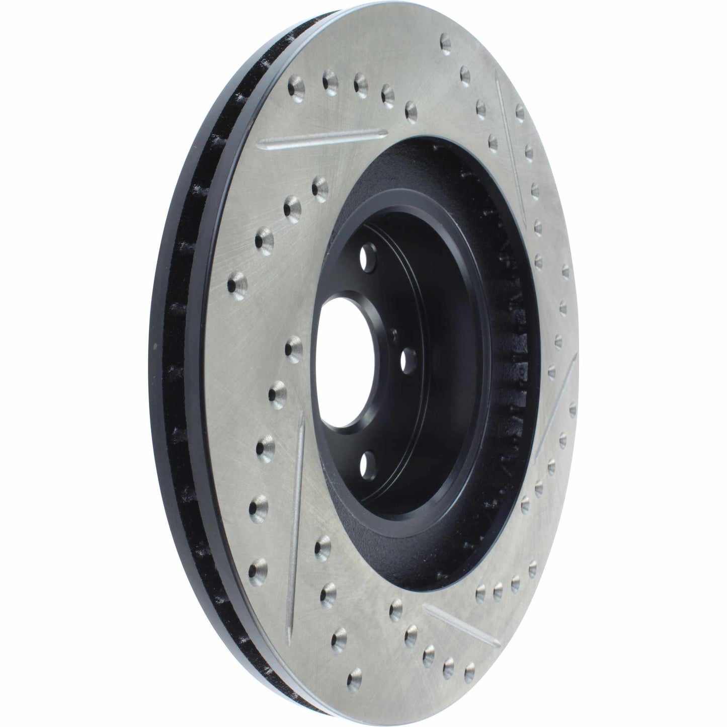 StopTech 02-08 Subaru WRX SportStop Cryo Slotted & Drilled Right Front Rotor 127.47018CR