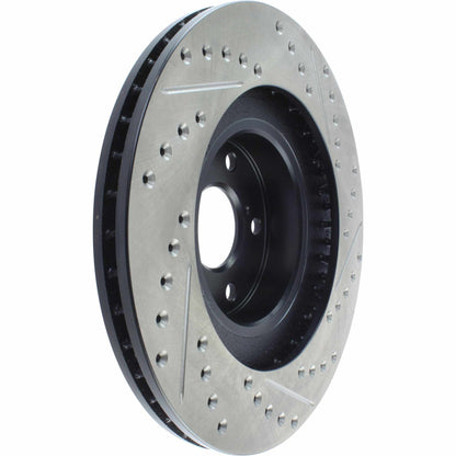 StopTech 02-08 Subaru WRX SportStop Cryo Slotted & Drilled Right Front Rotor 127.47018CR