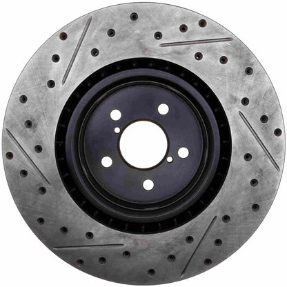 StopTech 17-18 Subaru BRZ SportStop Cryo Slotted & Drilled Front Left Rotor 127.47019CL