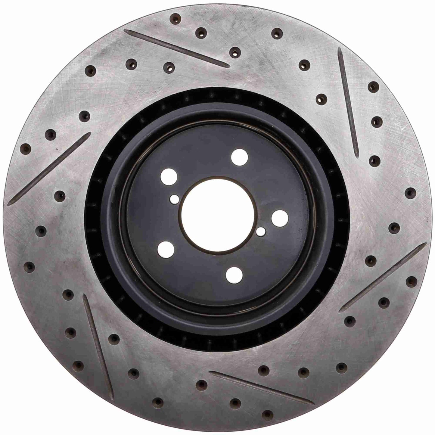 StopTech 17-18 Subaru BRZ SportStop Cryo Slotted & Drilled Front Right Rotor 127.47019CR