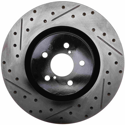 StopTech 17-18 Subaru BRZ SportStop Cryo Slotted & Drilled Front Right Rotor 127.47019CR
