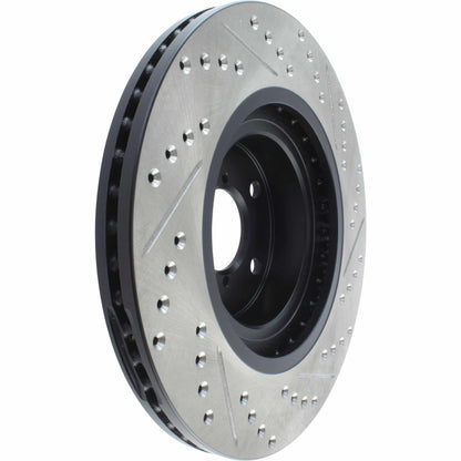 StopTech Sport Drilled/Slotted Brake Rotor; Front Right