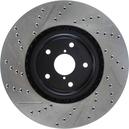 StopTech Sport Drilled/Slotted Brake Rotor; Front Left