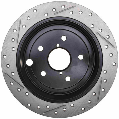 StopTech 15-19 Subaru WRX (Excl. Eyesight Technology) Rear Left Sport Drilled & Slotted Rotor 127.47032L