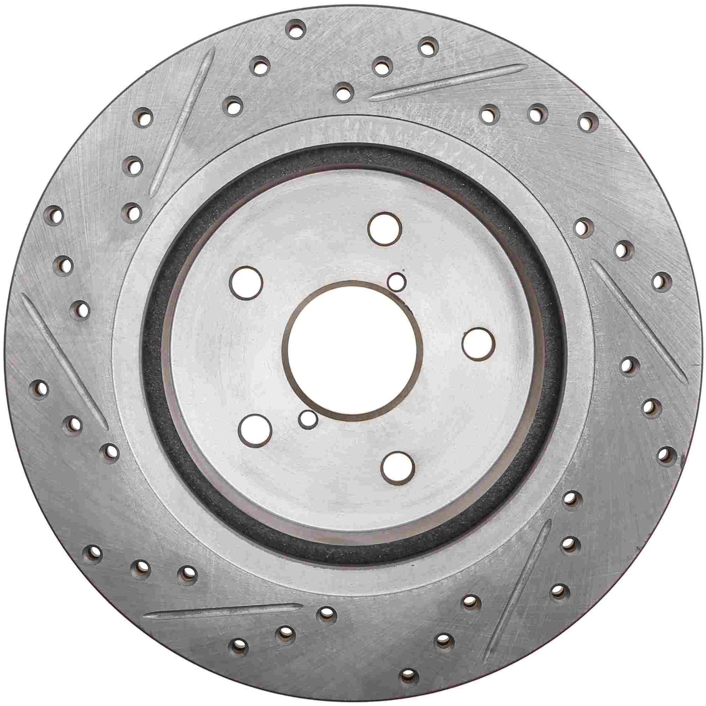 StopTech 16-17 Subaru WRX (w/Eyesight Technology) Sport Slotted & Drilled Rear Left Rotor 127.47037L