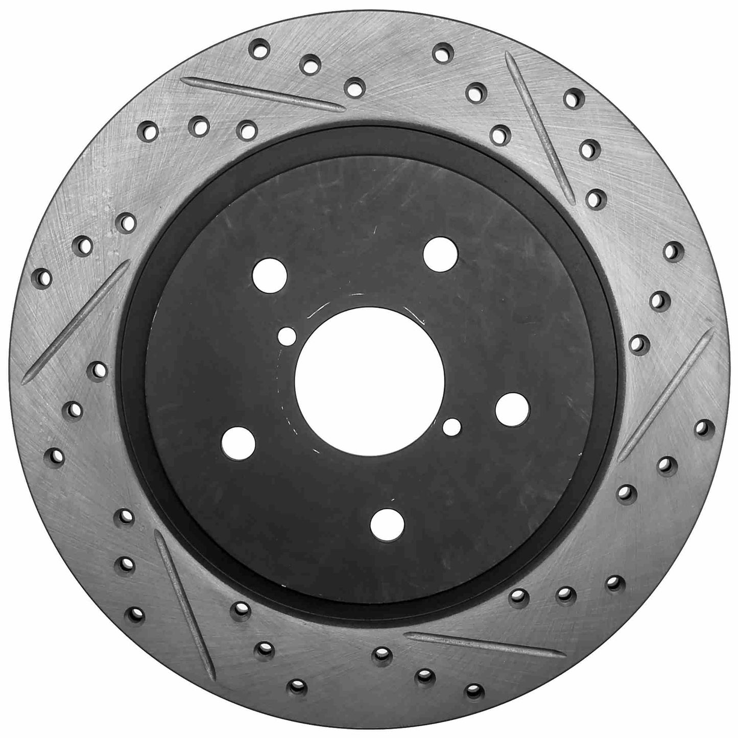 StopTech 16-17 Subaru WRX (w/Eyesight Technology) Sport Slotted & Drilled Rear Left Rotor 127.47037L