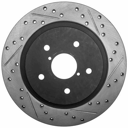 StopTech 16-17 Subaru WRX (w/Eyesight Technology) Sport Slotted & Drilled Rear Left Rotor 127.47037L