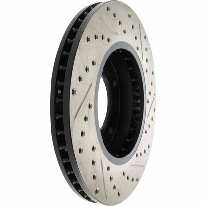 StopTech Sport Drilled/Slotted Brake Rotor; Front Right