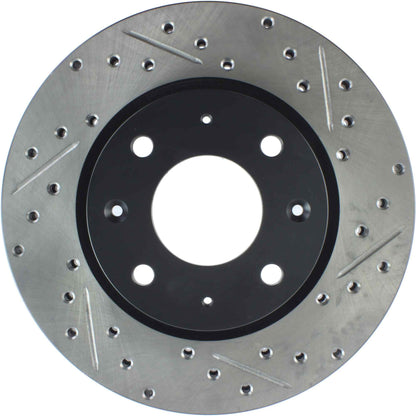 StopTech Sport Drilled/Slotted Brake Rotor; Front Left