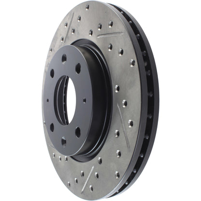 StopTech Sport Drilled/Slotted Brake Rotor; Front Right