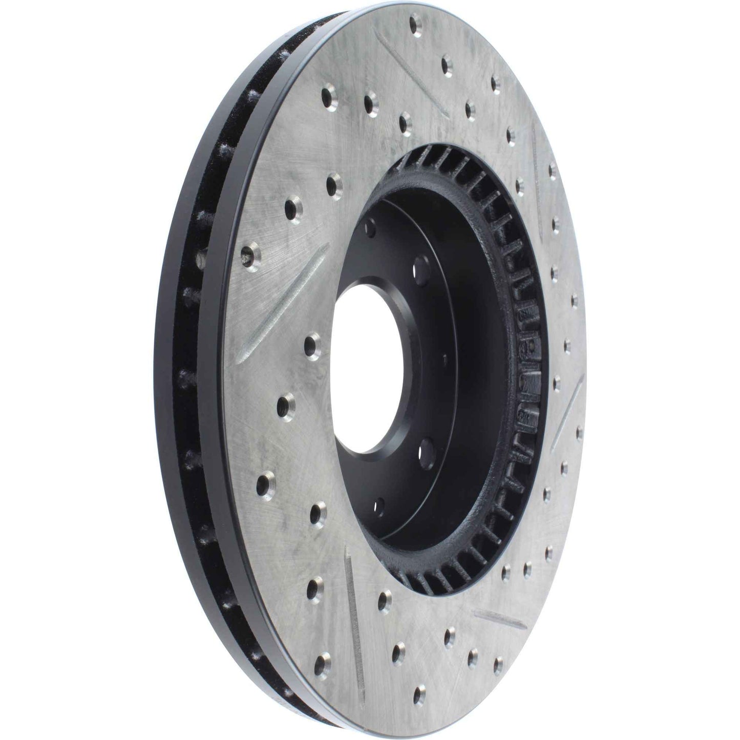 StopTech Sport Drilled/Slotted Brake Rotor; Front Right