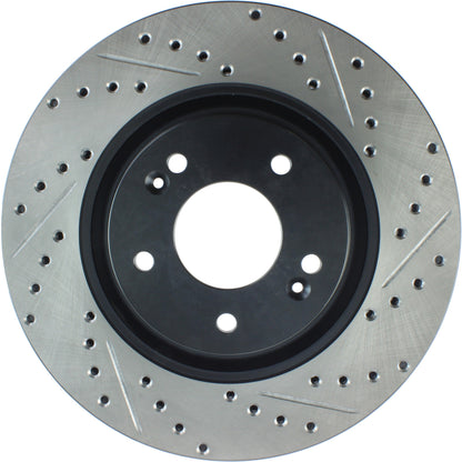 StopTech Sport Drilled/Slotted Brake Rotor; Front Left