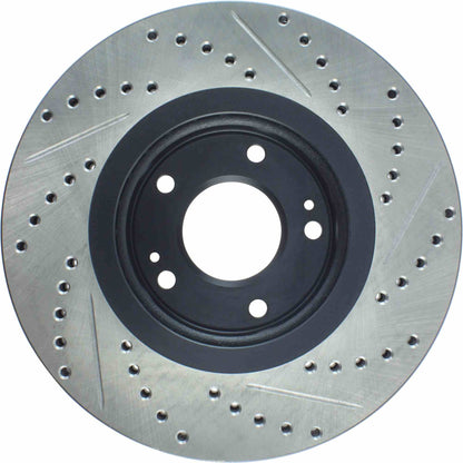 StopTech Sport Drilled/Slotted Brake Rotor; Front Right