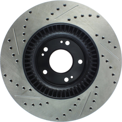 StopTech Sport Drilled/Slotted Brake Rotor; Front Left
