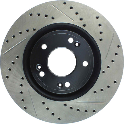 StopTech Sport Drilled/Slotted Brake Rotor; Front Left