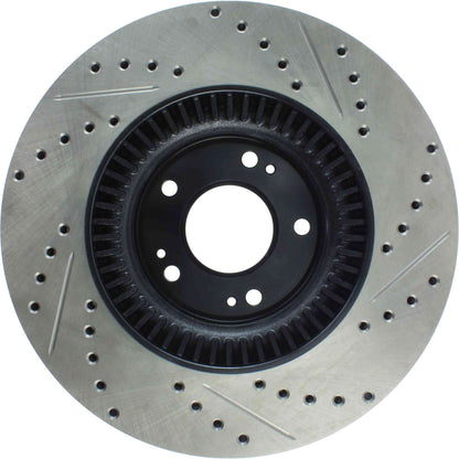 StopTech Sport Drilled/Slotted Brake Rotor; Front Right