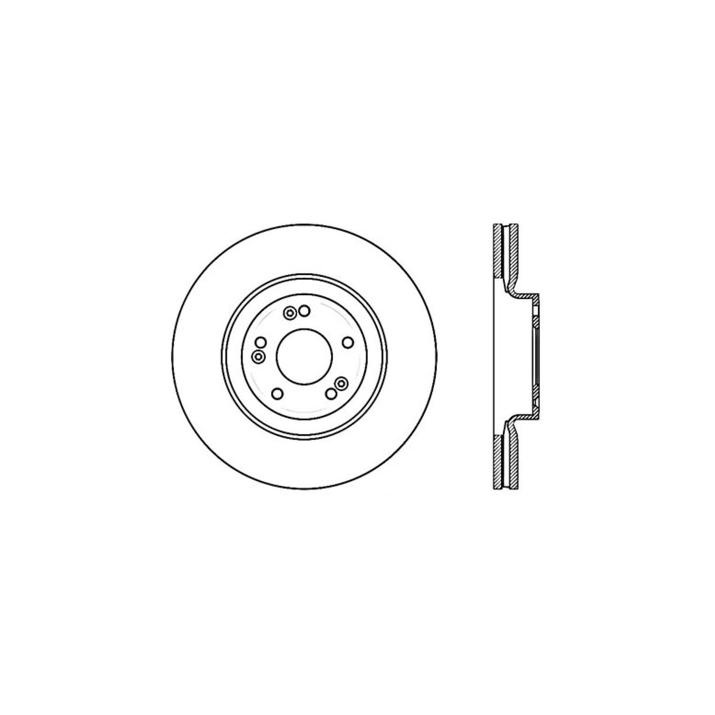 StopTech Sport Drilled/Slotted Brake Rotor; Front Right