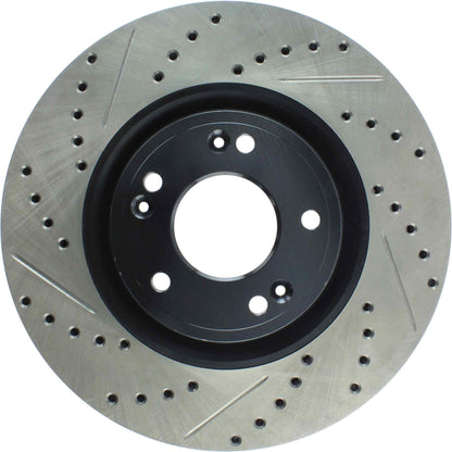 StopTech Sport Drilled/Slotted Brake Rotor; Front Right